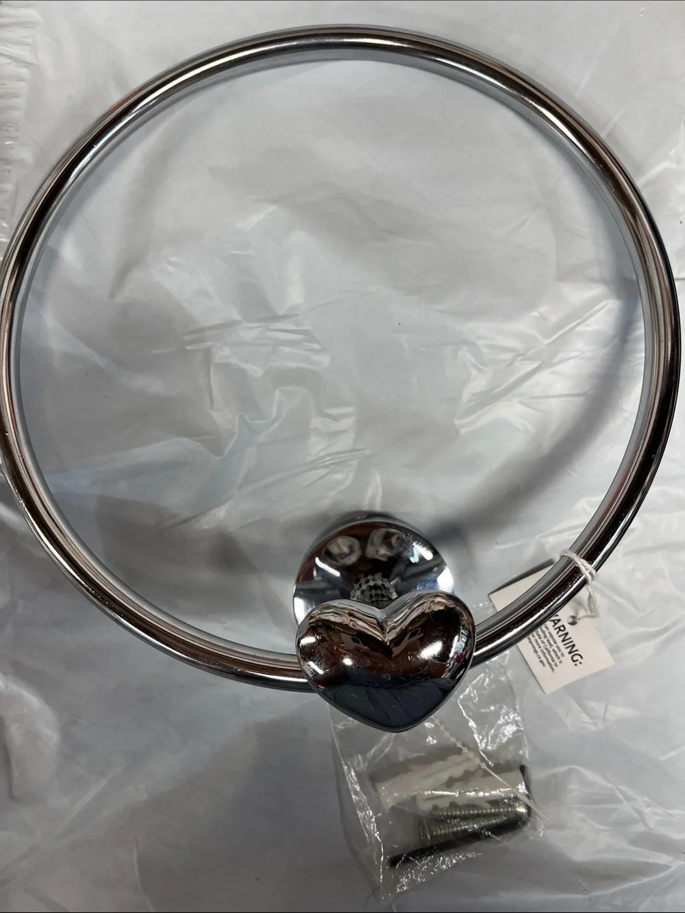 Anthropologie Amor Silvertone Towel Ring New